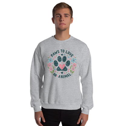 Floral Pawprints - Paws to Love - Preshrunk Sweatshirt