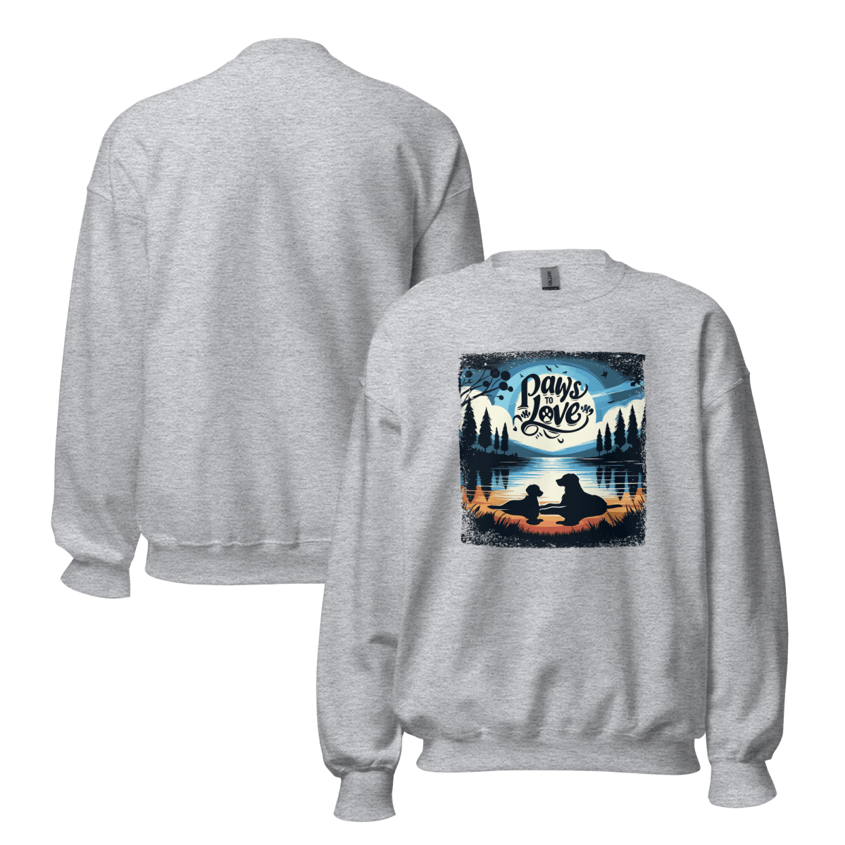 Forest Reflections - Oversized Sweatshirt | COLORS: Ash, Charcoal, Graphite Heather, Sport Grey - Preshrunk Sweatshirt - Speak Up 4 Paws