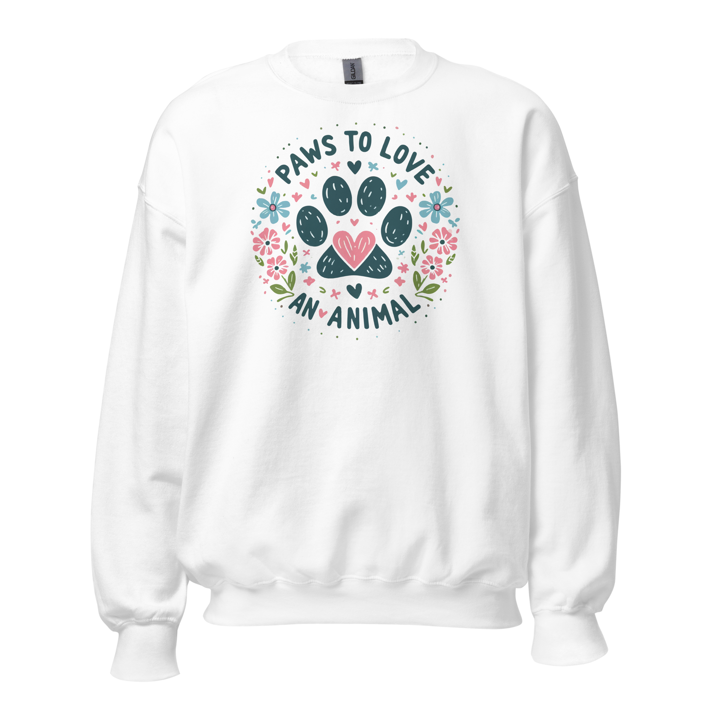 Floral Pawprints - Paws to Love - Preshrunk Sweatshirt