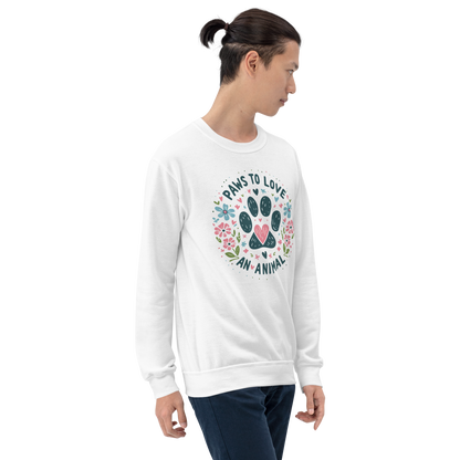 Floral Pawprints - Paws to Love - Preshrunk Sweatshirt