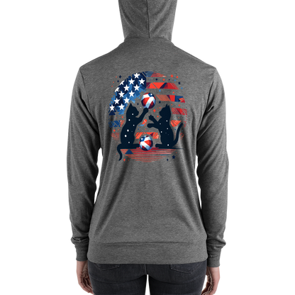 Patriotic Playtime - Lightweight Zip Hoodie