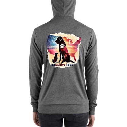 Paws Across the Nation - Lightweight Zip Hoodie