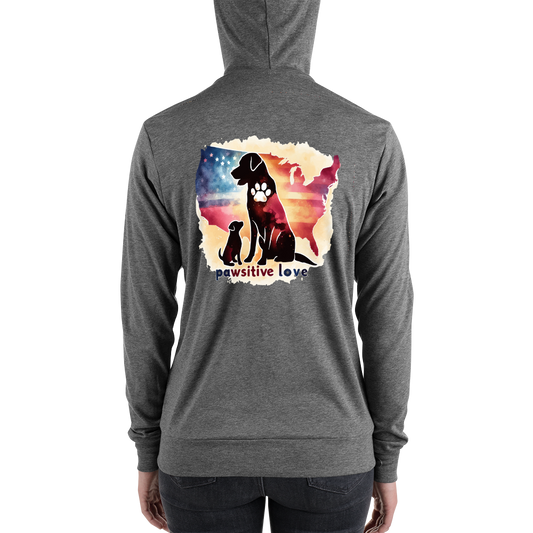 Paws Across the Nation - Lightweight Zip Hoodie