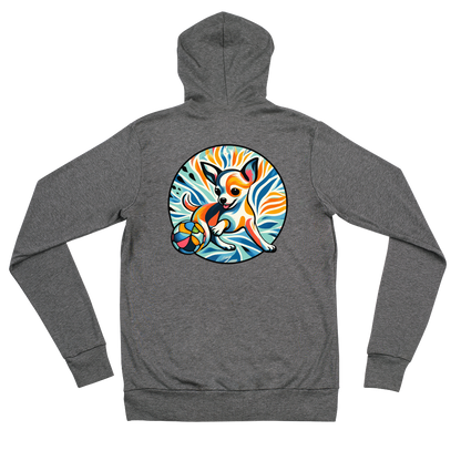 Chihuahuas Playful Dance - Lightweight Zip Hoodie