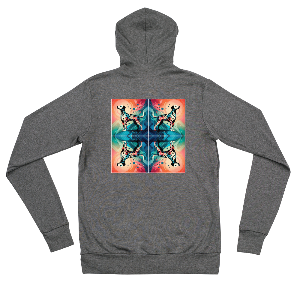 Vibrant Canine Mosaic - Lightweight Zip Hoodie