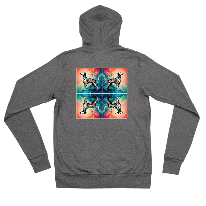 Vibrant Canine Mosaic - Lightweight Zip Hoodie