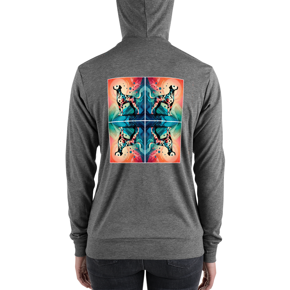 Vibrant Canine Mosaic - Lightweight Zip Hoodie