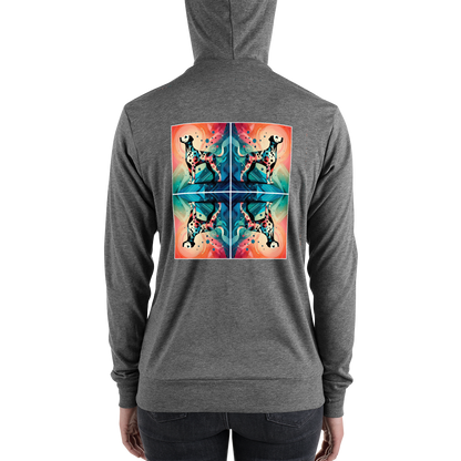 Vibrant Canine Mosaic - Lightweight Zip Hoodie