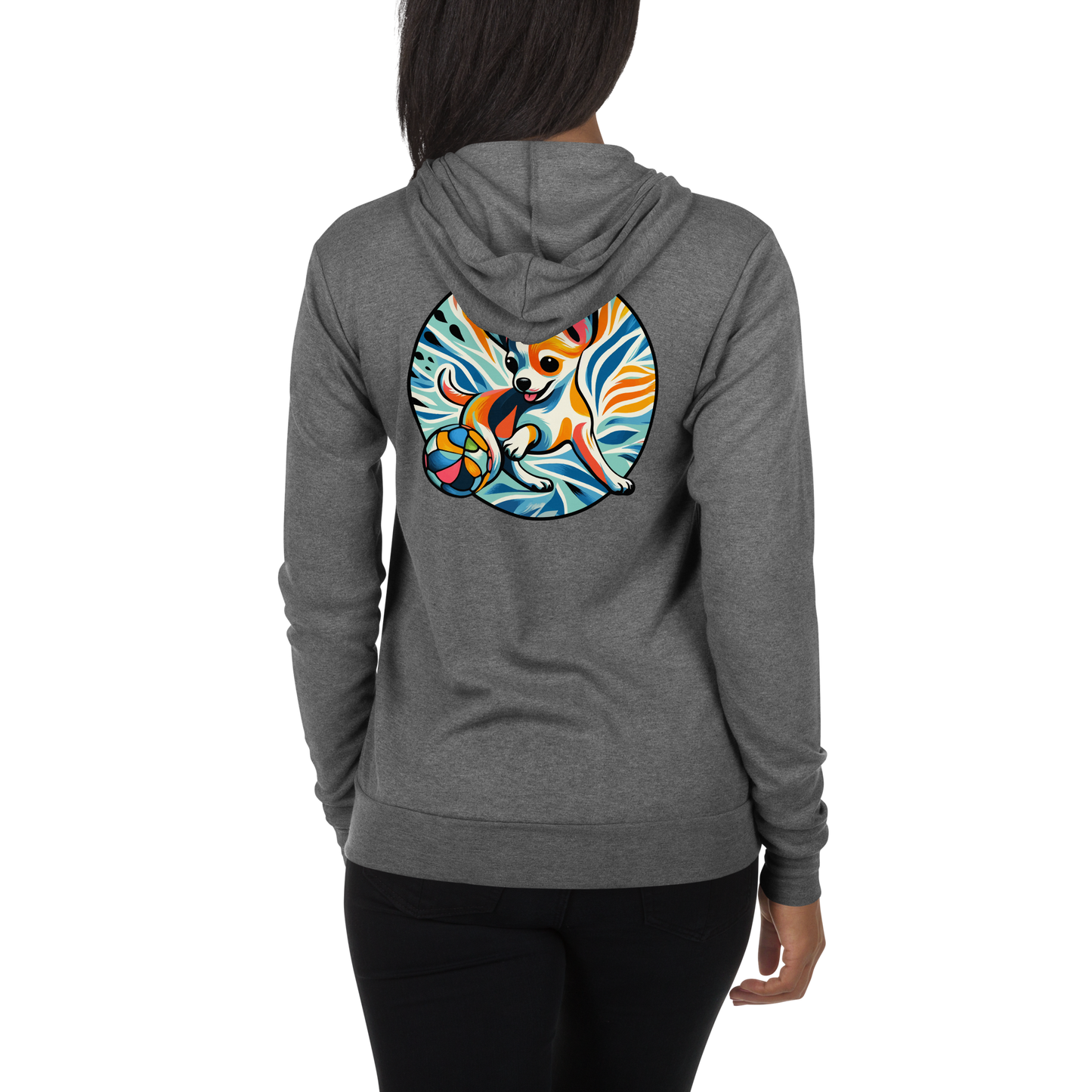 Chihuahuas Playful Dance - Lightweight Zip Hoodie