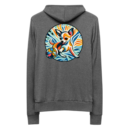 Chihuahuas Playful Dance - Lightweight Zip Hoodie