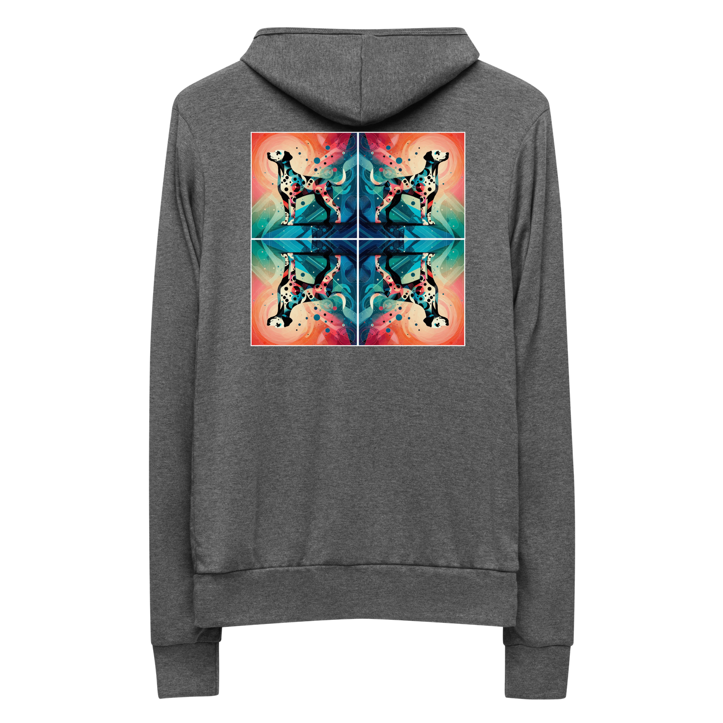 Vibrant Canine Mosaic - Lightweight Zip Hoodie