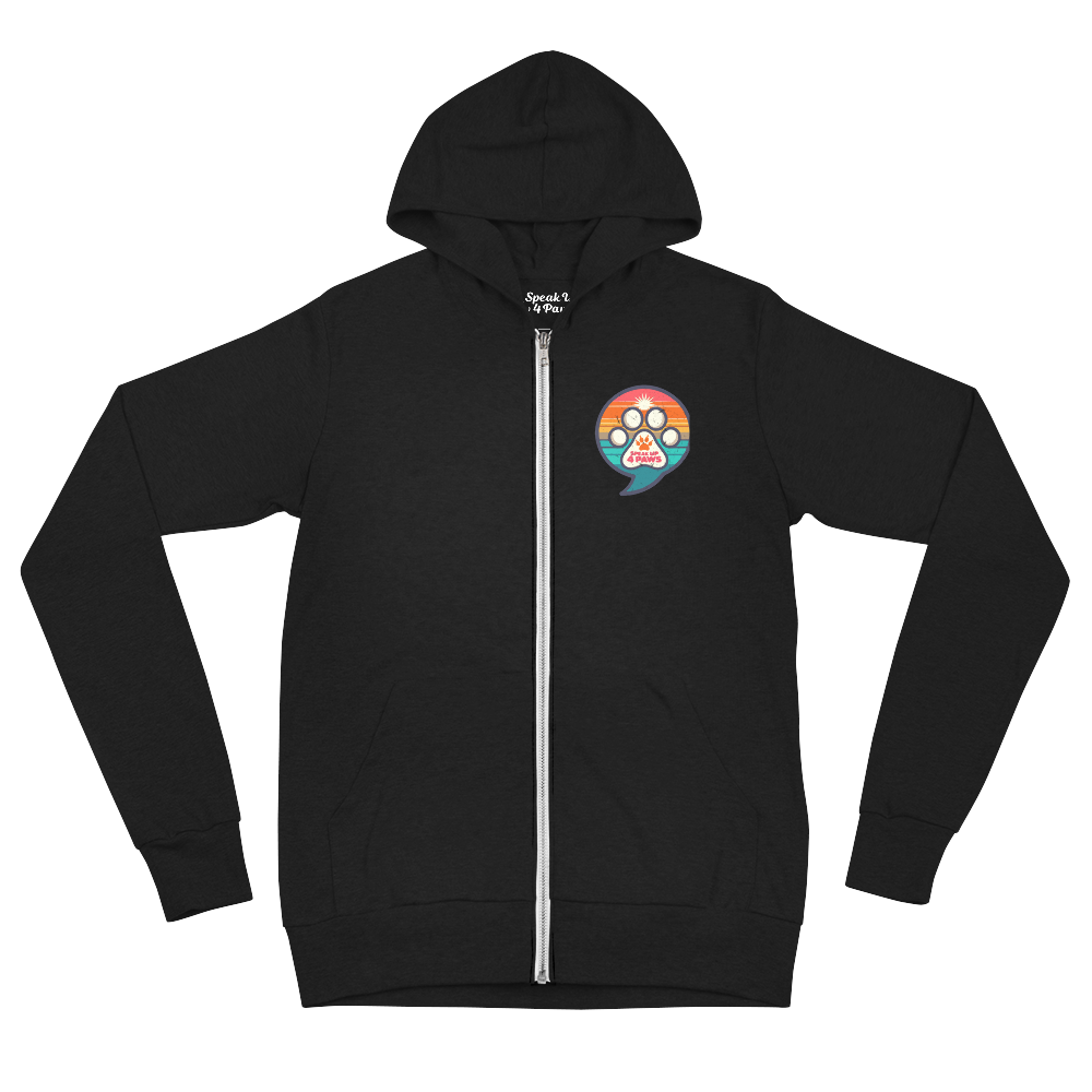 Speak Up 4 Paws - 1970s - Lightweight Zip Hoodie