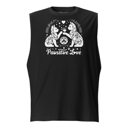 Geometric Whiskerplay - Pawsitive Love - Unisex Muscle Tee