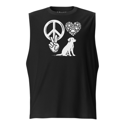 Harmony Unleashed - Peace-Love-Dog - Unisex Muscle Tee