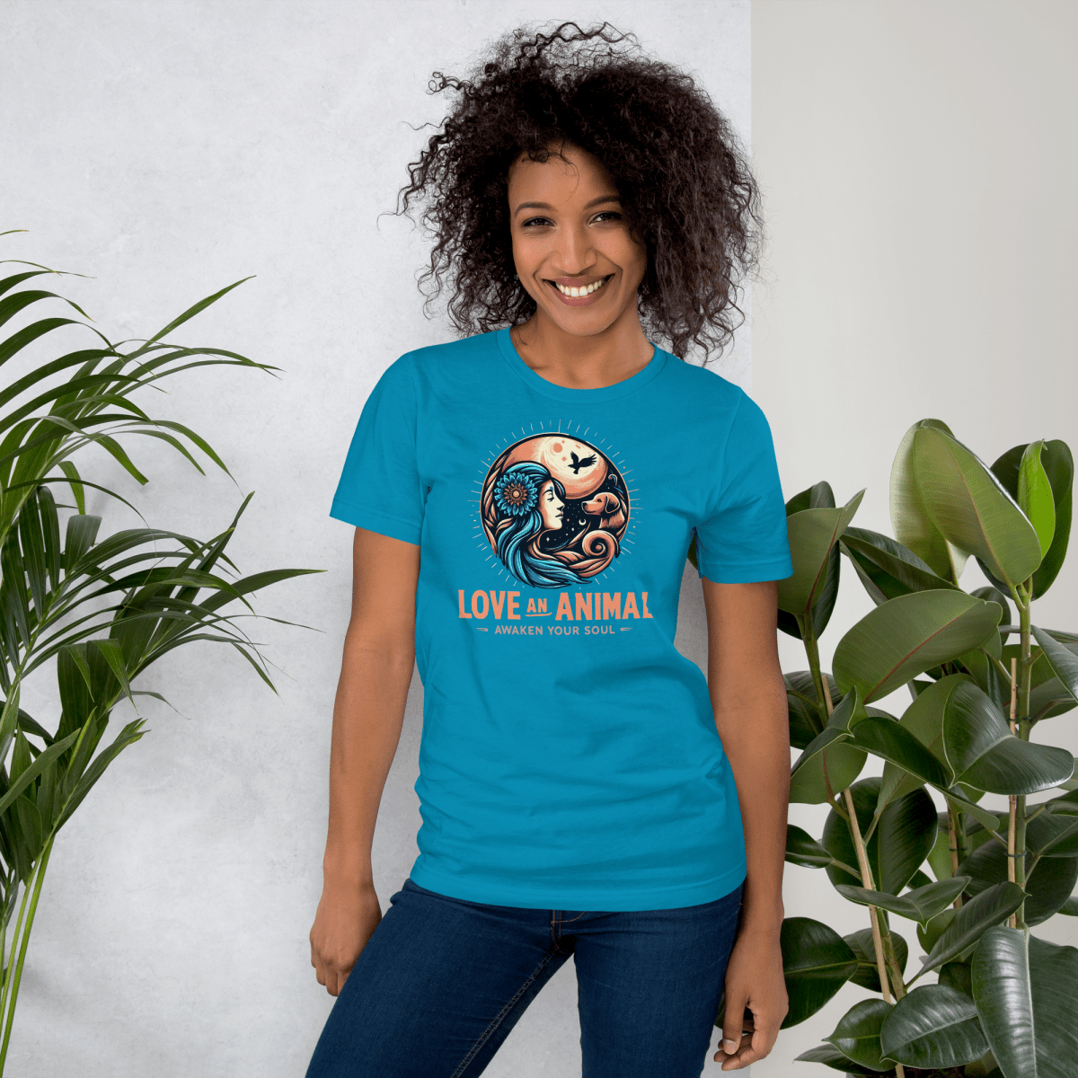 Lunar Serenade - Everyday Tee | COLORS: Heather Raspberry, Heather Clay, Heather Slate, Aqua - Unisex Staple Tee - Speak Up 4 Paws