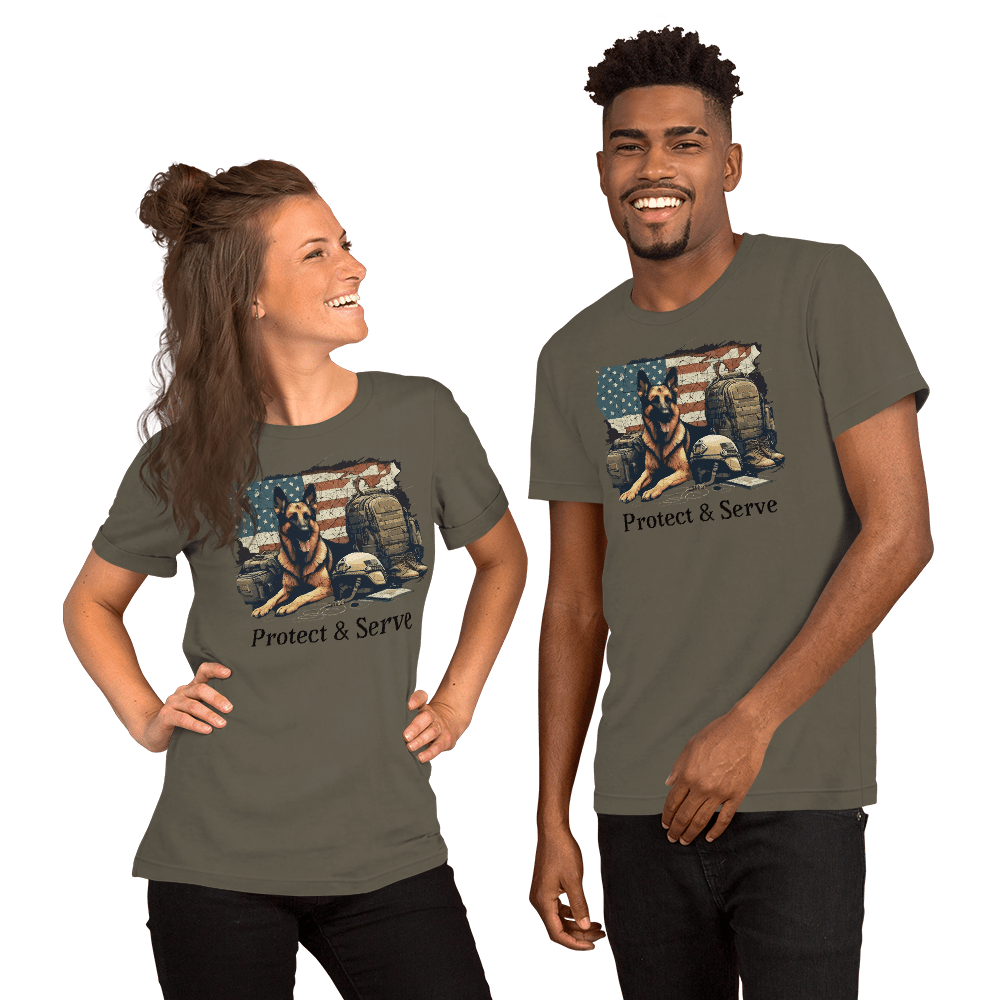 Sentinel of Valor - Everyday Tee | COLORS: Army, Heather Slate, Steel Blue, Pebble - Unisex Staple Tee - Speak Up 4 Paws