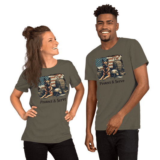 Sentinel of Valor - Everyday Tee | COLORS: Army, Heather Slate, Steel Blue, Pebble - Unisex Staple Tee - Speak Up 4 Paws
