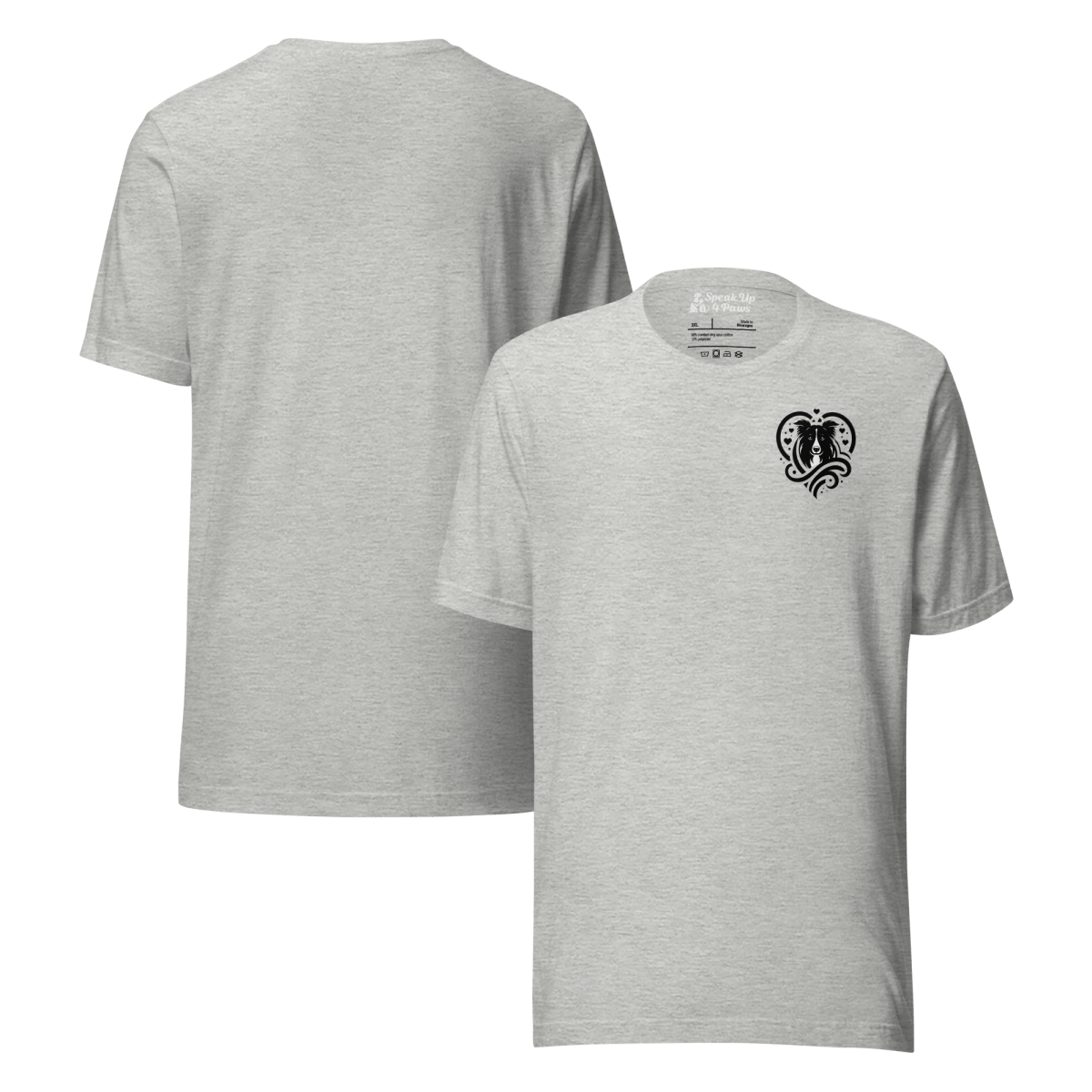 Boundless Heart - Everyday Plus Tee | COLORS: Red, Athletic Heather, White - Unisex Staple Tee - Speak Up 4 Paws
