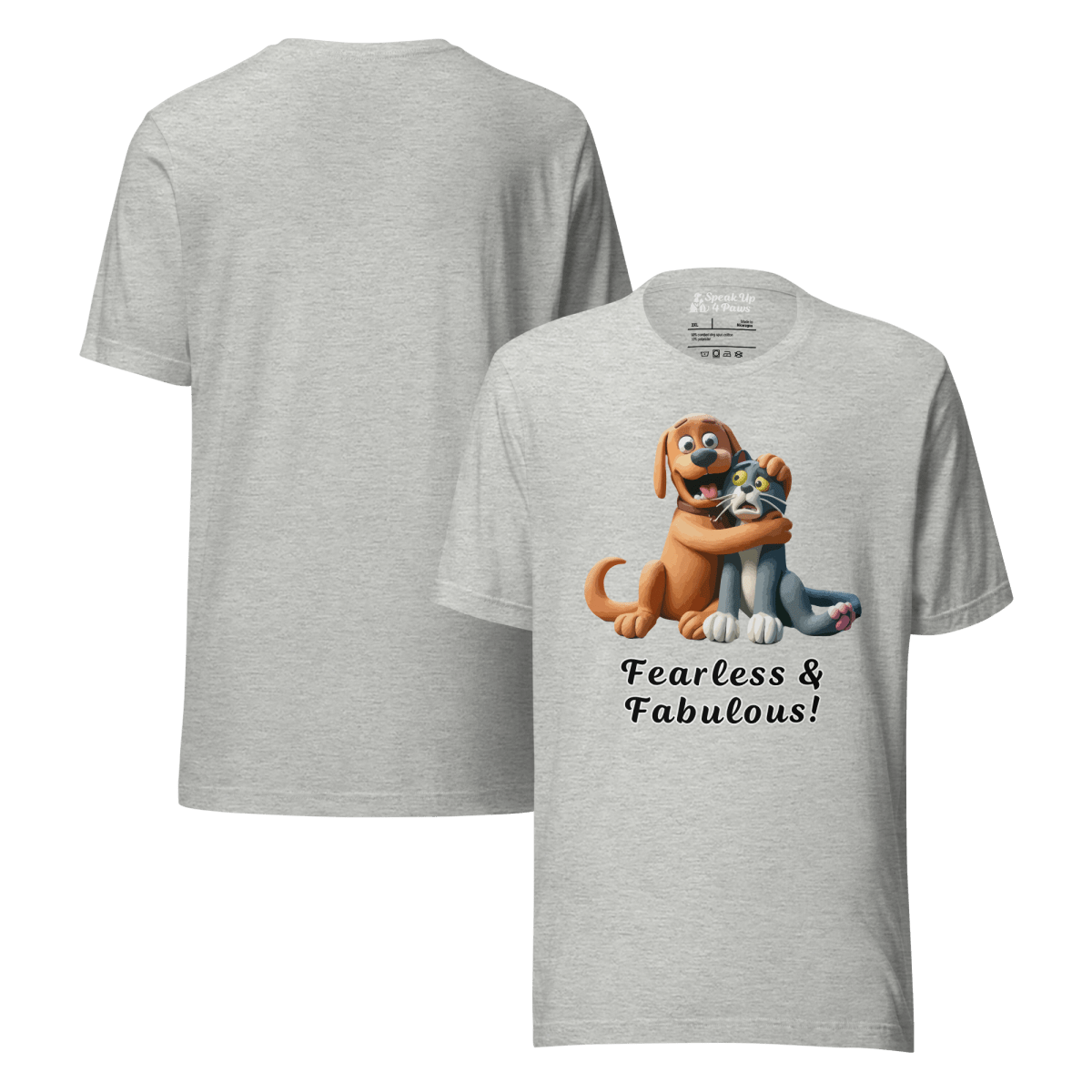 Pawfect Panic - Everyday Plus Tee - "Fearless & Fabulous" | COLORS: Tex, Athletic Heather, White - Unisex Staple Tee - Speak Up 4 Paws
