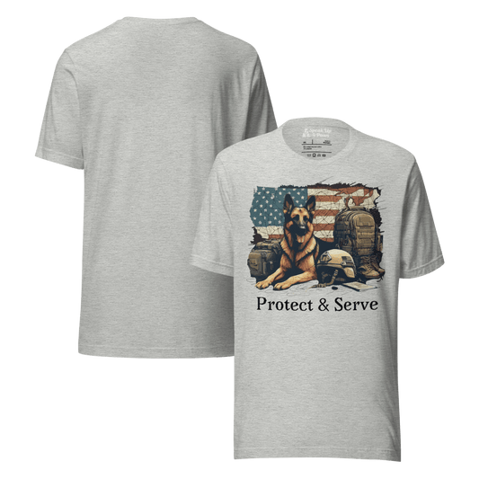 Sentinel of Valor - Everyday Plus Tee | COLORS: Athletic Heather, Red, White - Unisex Staple Tee - Speak Up 4 Paws