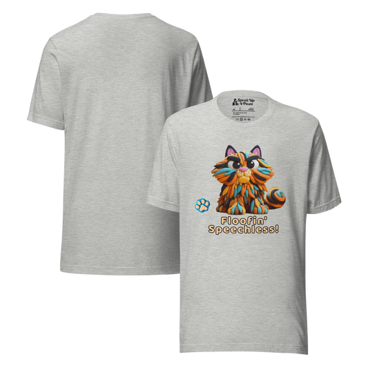 Sir Floofalot - Everyday Plus Tee - "Floofin' Speechless" | COLORS: Athletic Heather, Red, White - Unisex Staple Tee - Speak Up 4 Paws