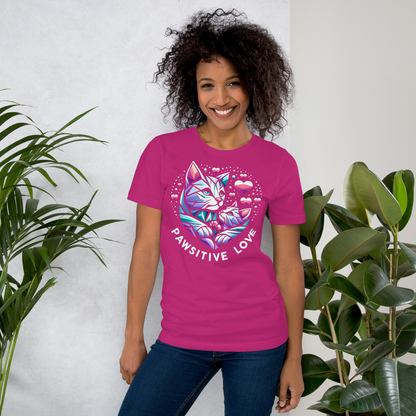 Geometric Whiskerheart - Pawsitive Love - Unisex Staple Tee