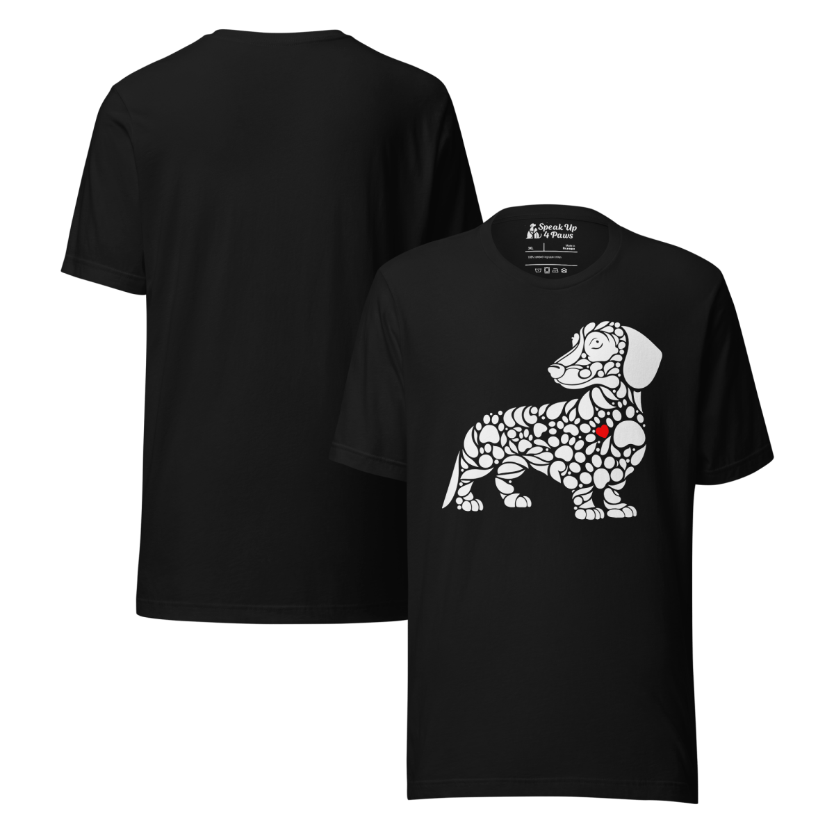Pawfect Doxie - Everyday Plus Tee | COLORS: Navy, Black, Red, Dark Grey Heather - Unisex Staple Tee - Speak Up 4 Paws