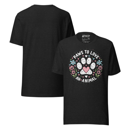 Circle of Pawsitivity - Everyday Plus Tee | COLORS: Black Heather, Navy, Red, Dark Grey Heather - Unisex Staple Tee - Speak Up 4 Paws