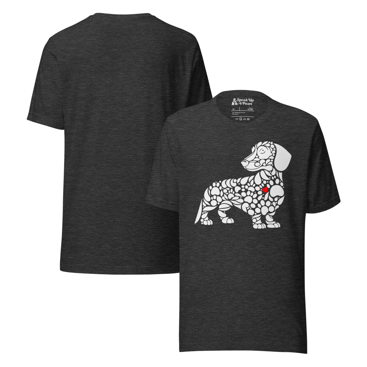 Pawfect Doxie - Everyday Plus Tee | COLORS: Navy, Black, Red, Dark Grey Heather - Unisex Staple Tee - Speak Up 4 Paws
