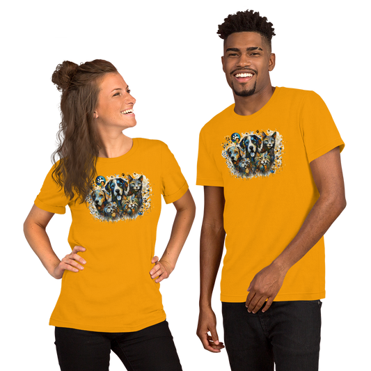 Paws in Colorful Conversation - Pollock - Unisex Tee