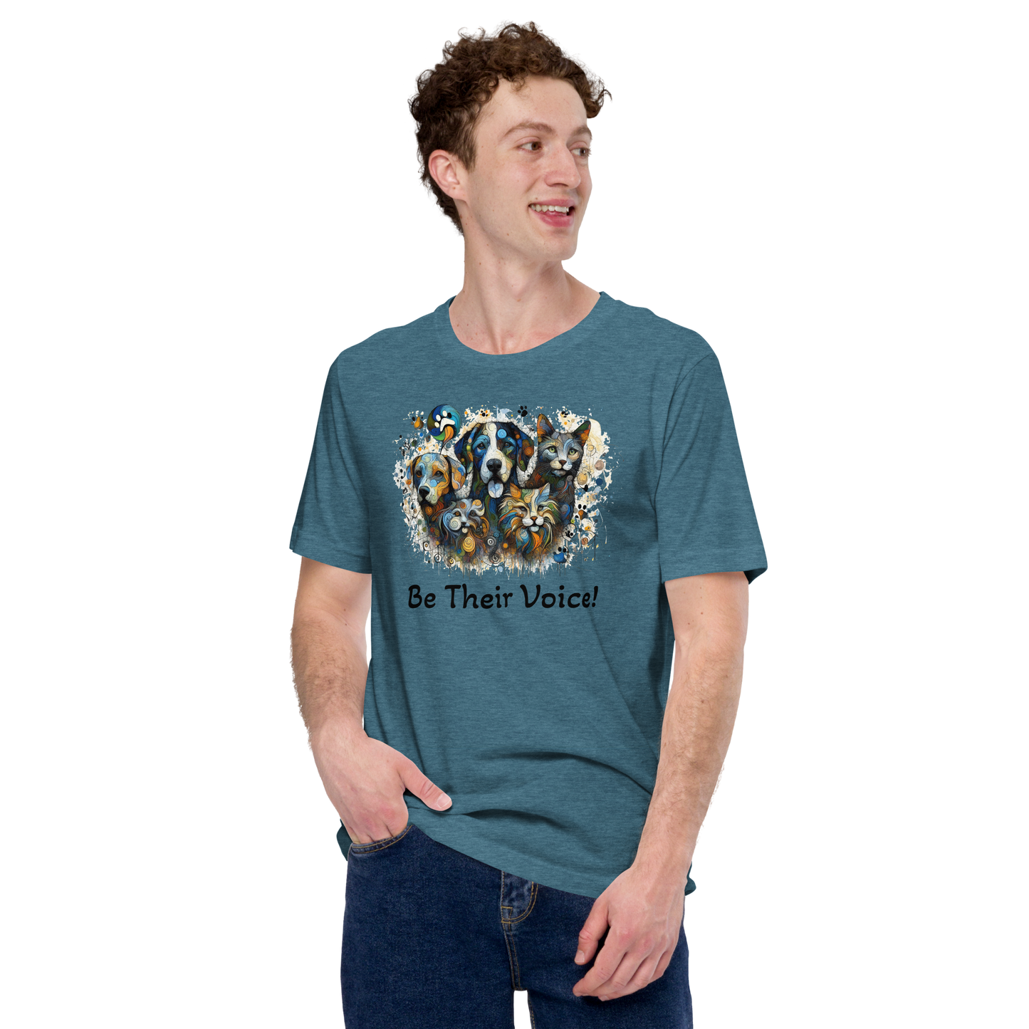 Paws in Colorful Conversation - Pollock - Unisex Tee