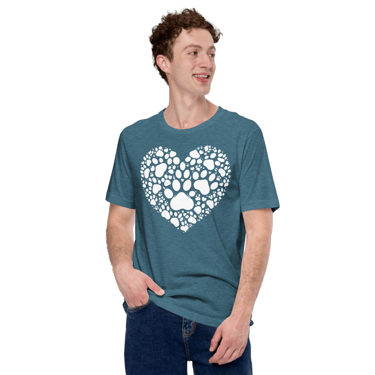 Heartfelt Paws - Everyday Tee | COLORS: Navy, Heather Raspberry, Heather Deep Teal - Unisex Staple Tee - Speak Up 4 Paws