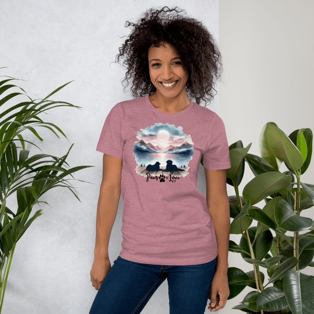Sunset Buddies Everyday Tee | COLORS: Heather Mauve, Heather Slate, Heather Deep Teal, Heather Orchid - Unisex Staple Tee - Speak Up 4 Paws
