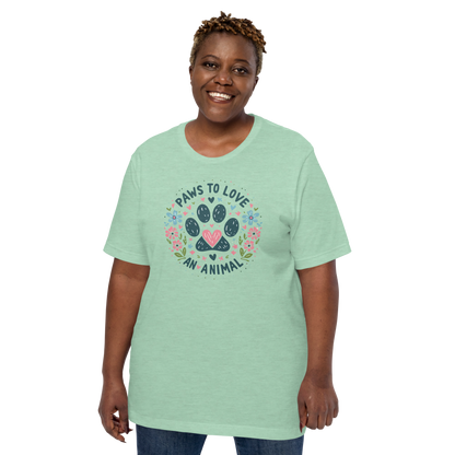 Floral Pawprints - Paws To Love - Unisex Staple Tee