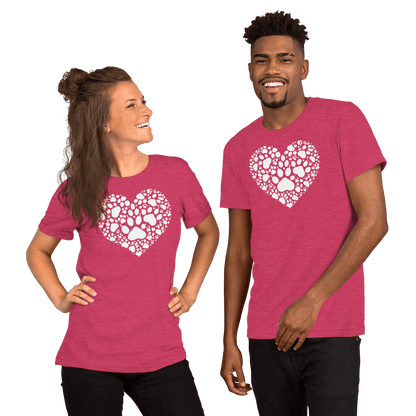 Heartfelt Paws - Everyday Tee | COLORS: Navy, Heather Raspberry, Heather Deep Teal - Unisex Staple Tee - Speak Up 4 Paws