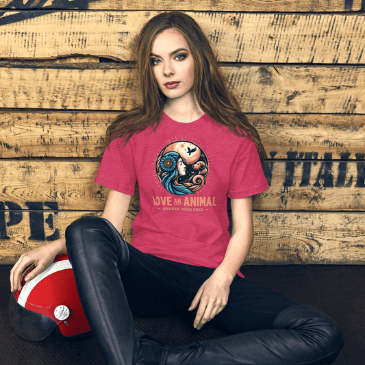 Lunar Serenade - Everyday Tee | COLORS: Heather Raspberry, Heather Clay, Heather Slate, Aqua - Unisex Staple Tee - Speak Up 4 Paws