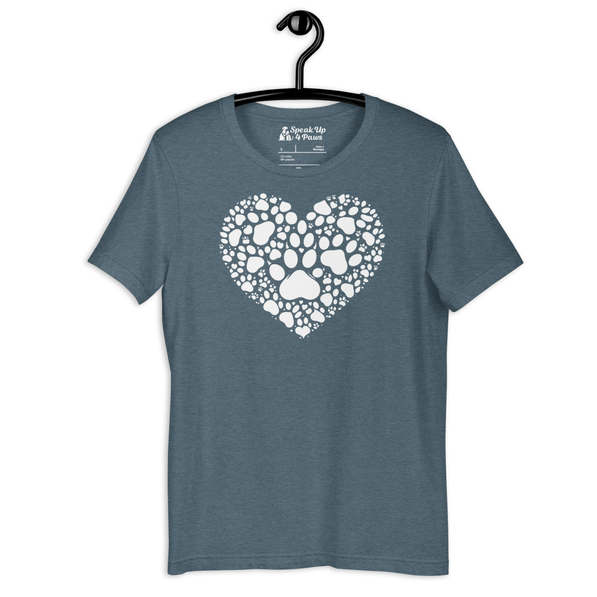 Heartfelt Paws - Everyday Tee | COLORS: Navy, Heather Raspberry, Heather Deep Teal - Unisex Staple Tee - Speak Up 4 Paws