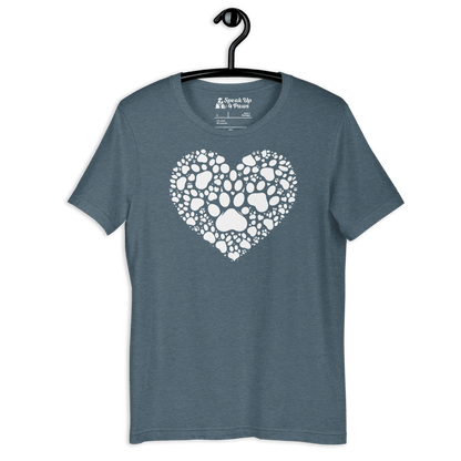Heartfelt Paws - Everyday Tee | COLORS: Navy, Heather Raspberry, Heather Deep Teal - Unisex Staple Tee - Speak Up 4 Paws