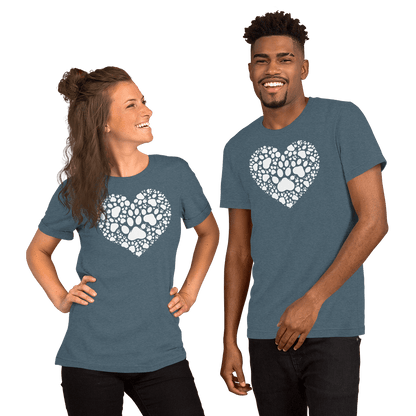 Heartfelt Paws - Everyday Tee | COLORS: Navy, Heather Raspberry, Heather Deep Teal - Unisex Staple Tee - Speak Up 4 Paws