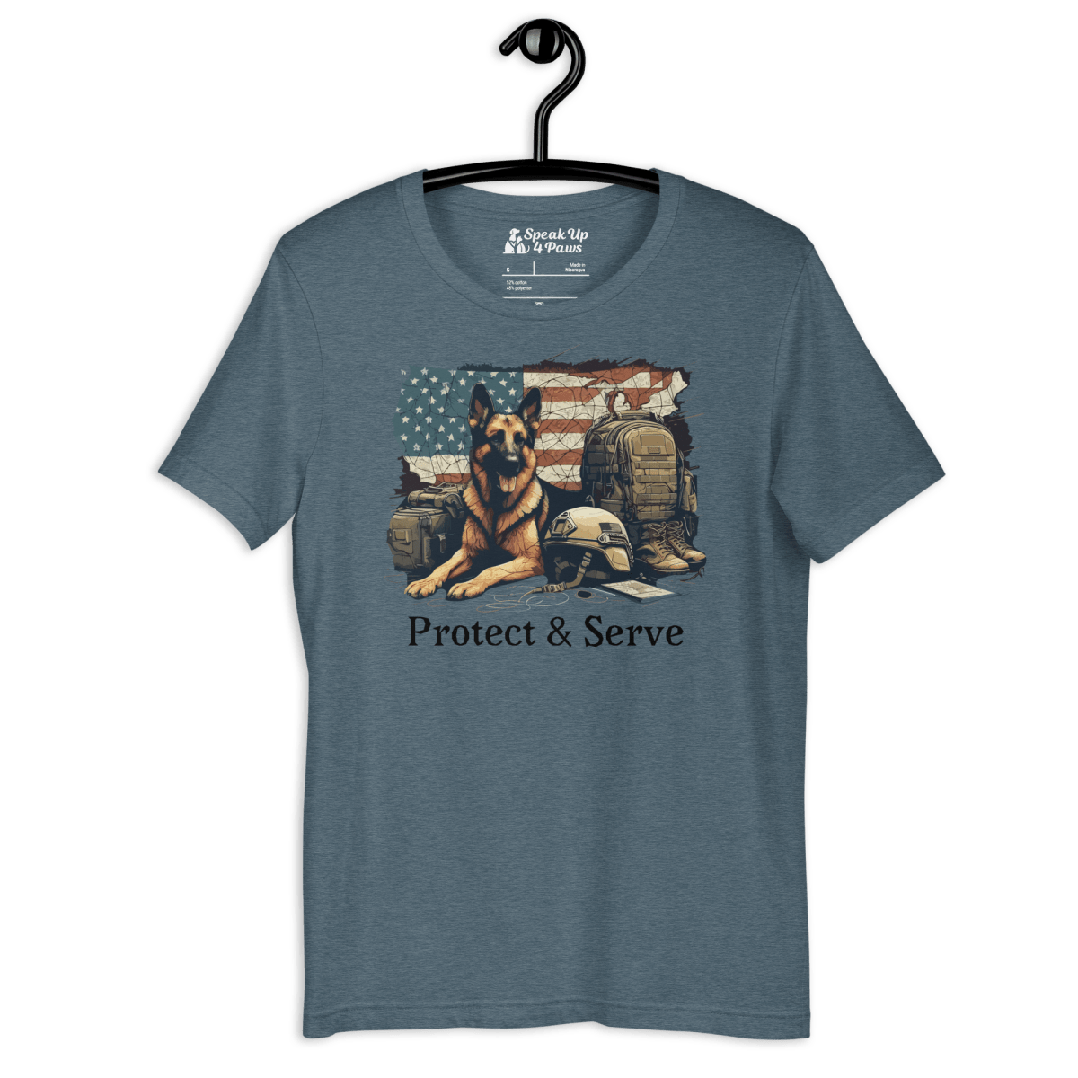 Sentinel of Valor - Everyday Tee | COLORS: Army, Heather Slate, Steel Blue, Pebble - Unisex Staple Tee - Speak Up 4 Paws