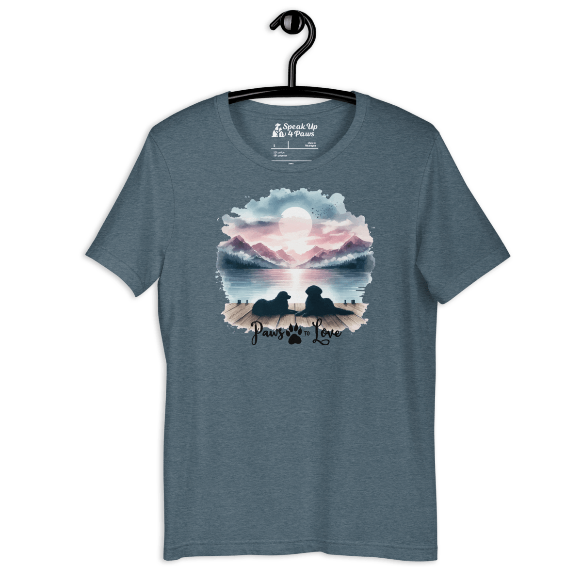 Sunset Buddies Everyday Tee | COLORS: Heather Mauve, Heather Slate, Heather Deep Teal, Heather Orchid - Unisex Staple Tee - Speak Up 4 Paws