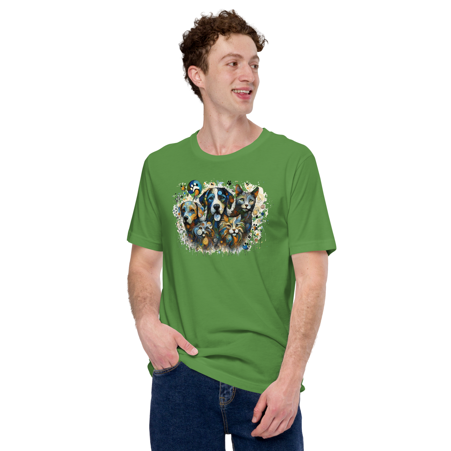 Paws in Colorful Conversation - Pollock - Unisex Tee