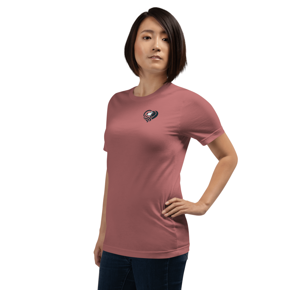 Heartfelt Beagle - Everyday Tee | COLORS: Pink, Heather Slate, Heather Deep Teal, Mauve - Unisex Staple Tee - Speak Up 4 Paws