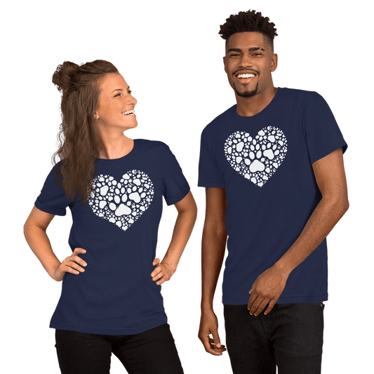 Heartfelt Paws - Everyday Tee | COLORS: Navy, Heather Raspberry, Heather Deep Teal - Unisex Staple Tee - Speak Up 4 Paws