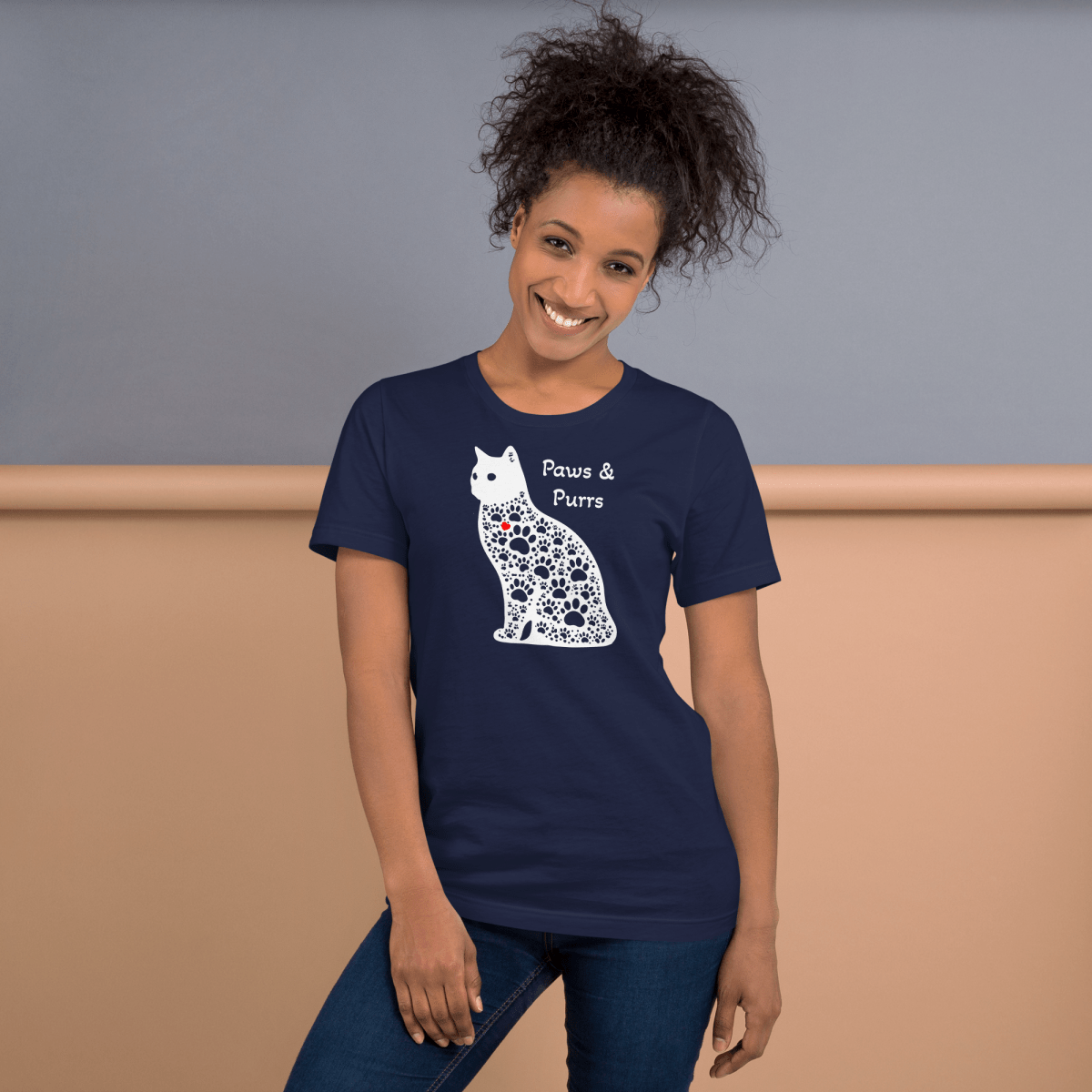 Paws and Purrs - Everyday Tee | COLORS: Heather Raspberry, Navy, Heather Deep Teal, Heather Slate - Unisex Staple Tee - Speak Up 4 Paws