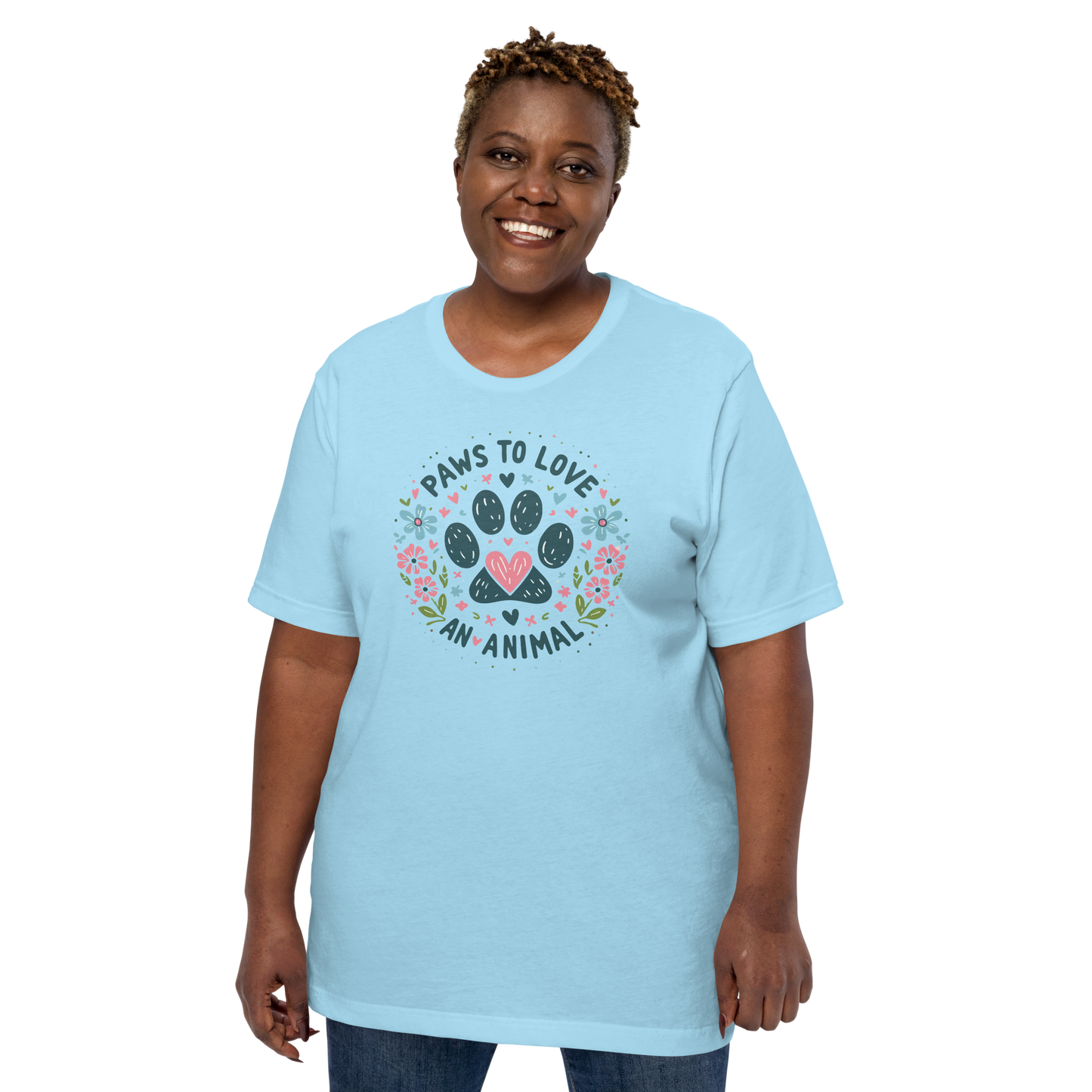 Floral Pawprints - Paws To Love - Unisex Staple Tee