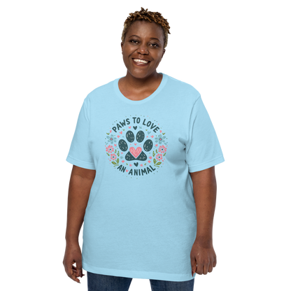 Floral Pawprints - Paws To Love - Unisex Staple Tee