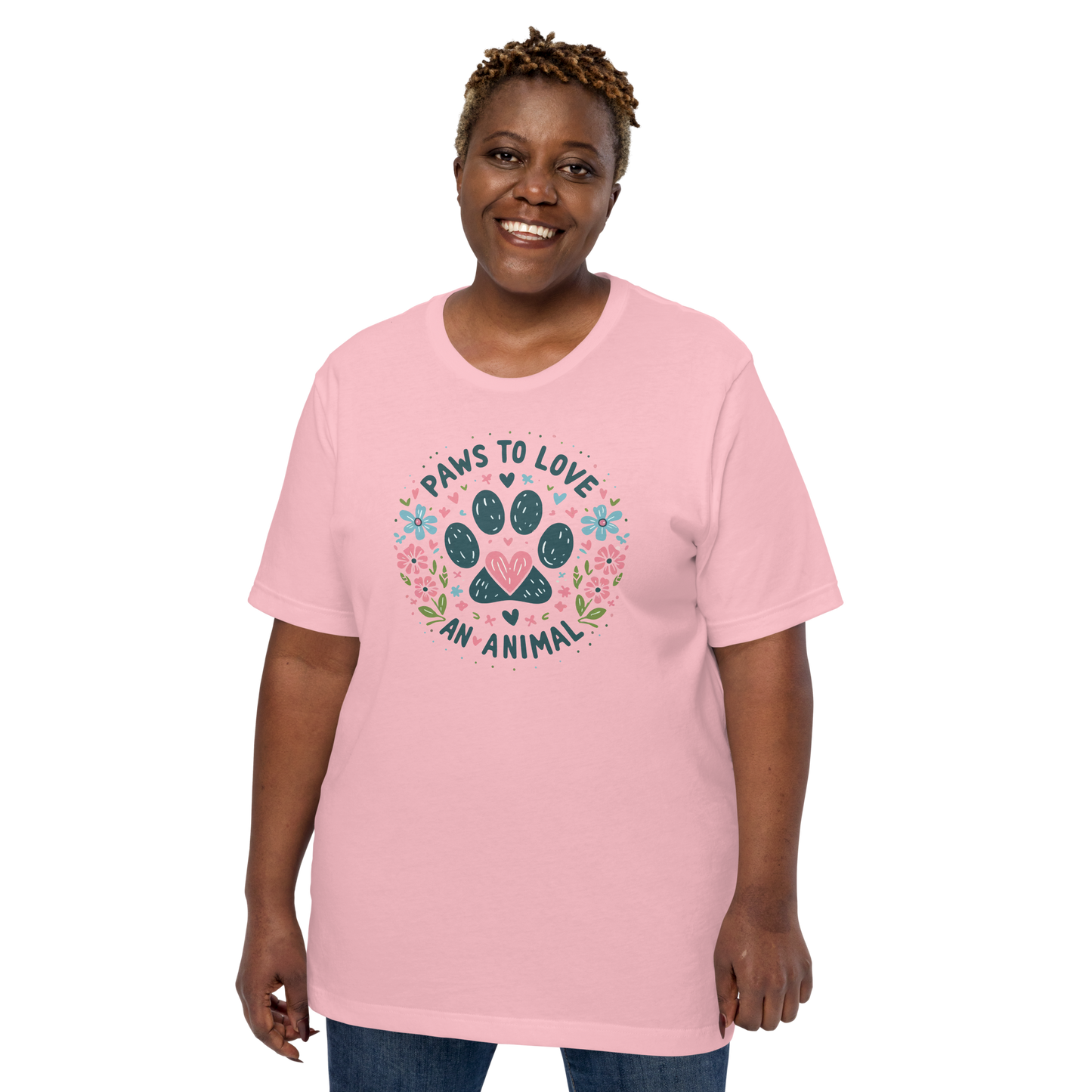 Floral Pawprints - Paws To Love - Unisex Staple Tee