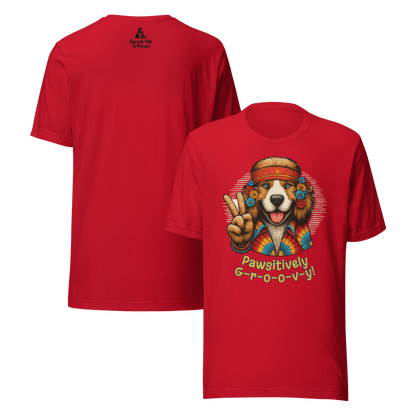 Groovy Canine - "Pawsitively Groovy" - Signature Tee - Speak Up 4 Paws