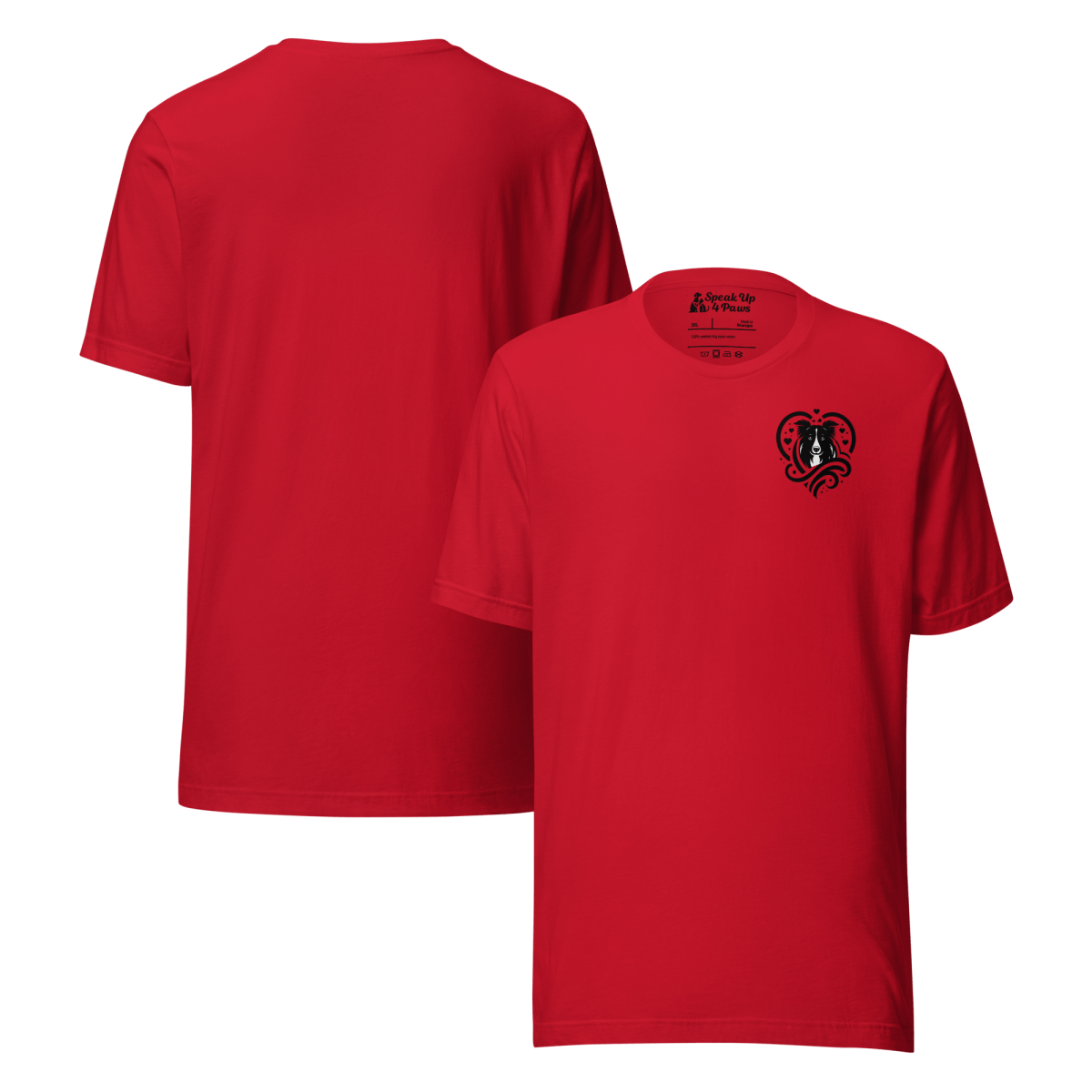Boundless Heart - Everyday Plus Tee | COLORS: Red, Athletic Heather, White - Unisex Staple Tee - Speak Up 4 Paws